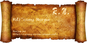 Récsey Norma névjegykártya
